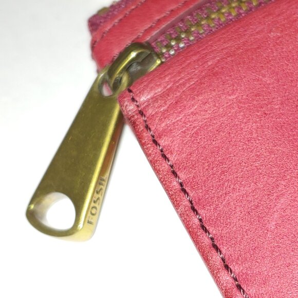 Fossil Long Live Vintage Leather Wallet Red - Picture 3 of 16